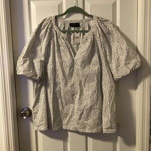 NWT! Lane Bryant White and Black Polka Dot Blouse